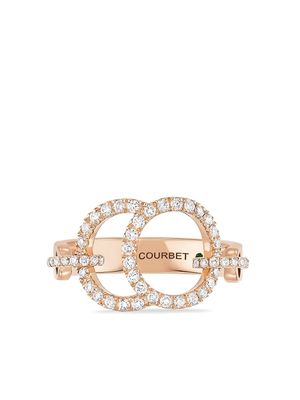 Courbet bague Celeste en or rose recyclé 18ct pavée de diamants créés en laboratoire