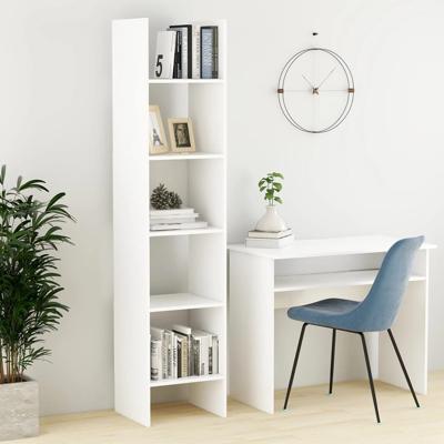 Boekenkast 40x35x180 cm bewerkt hout wit