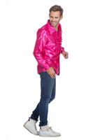 Ruche blouse satijn cyclaam