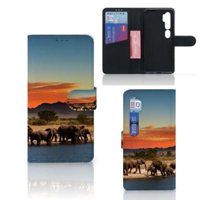 Xiaomi Mi Note 10 Pro | Telefoonhoesje | Met pasjeshouder | Olifanten