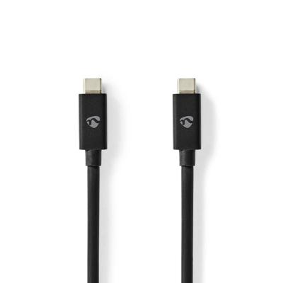 Nedis USB-Kabel | USB 4.0 Gen 2x2 | USB-C™ Male | USB-C™ Male | 240 W | 8K@60Hz | 20 Gbps | Vernikkeld | 2.00 m | Rond | PVC | Zwart | Label -