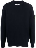 Stone Island Compass-patch knitted jumper - Bleu