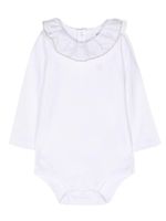 Douuod Kids body en coton à col volanté - Blanc