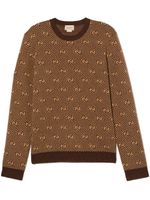 Gucci Kids pull à motif GG en jacquard - Marron - thumbnail