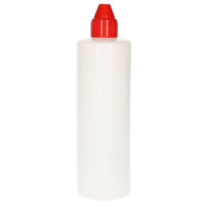 Doseerfles/sausfles - kunststof - transparant - met schenktuit - 500 ml - 22 cm