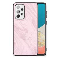 Samsung Galaxy A73 Marmeren Print Telefoonhoesje Marble Pink - Origineel Cadeau Vriendin