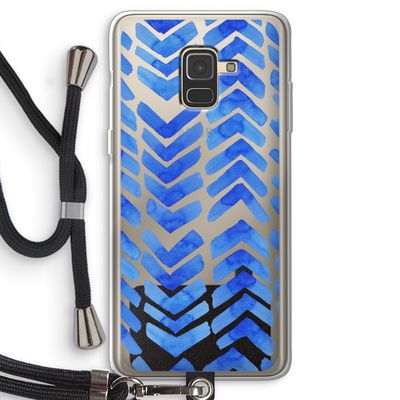 Blauwe pijlen: Samsung Galaxy A8 (2018) Transparant Hoesje met koord