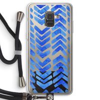 Blauwe pijlen: Samsung Galaxy A8 (2018) Transparant Hoesje met koord