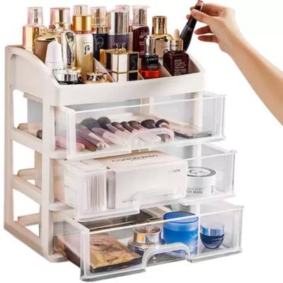 Soulima Make-up organizer - kunststof - transparant - 27 x 23 x 17 cm - incl 3 lades Soulima Make-up organizer - kunststof - transparant - 27 x 23 x 17 cm - incl 3 lades