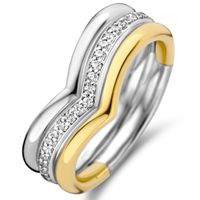 TI SENTO-Milano 12266ZY Ring zilver-zirconia goud-en zilverkleurig-wit 7 mm