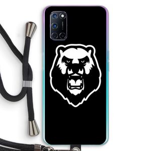 Angry Bear (black): Oppo A72 Transparant Hoesje met koord