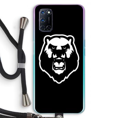 Angry Bear (black): Oppo A72 Transparant Hoesje met koord
