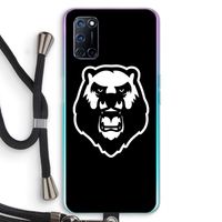 Angry Bear (black): Oppo A72 Transparant Hoesje met koord