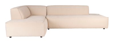 Zuiver Loungebank 'Fat Freddy' Links, Rib, kleur Naturel