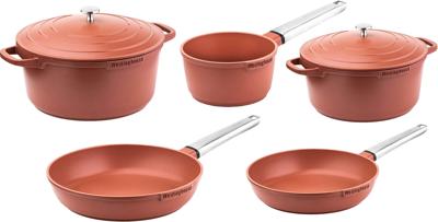 Westinghouse Pannenset Performance Rebel Red - complete pannenset - inductie en alle andere warmtebronnen - 5 Delig