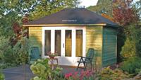 Lugarde PR14 Tuinhuis 420x300 cm 44 mm vurenhout blank- Puntdak- Hout- Lugarde