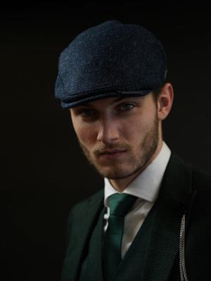 Heather Highland Pet | Harris Tweed | Klassieke Flat Cap | Blauw | Peaky Blinders