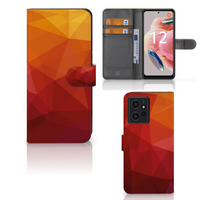 Book Case voor Xiaomi Redmi Note 12 4G Polygon Red - thumbnail
