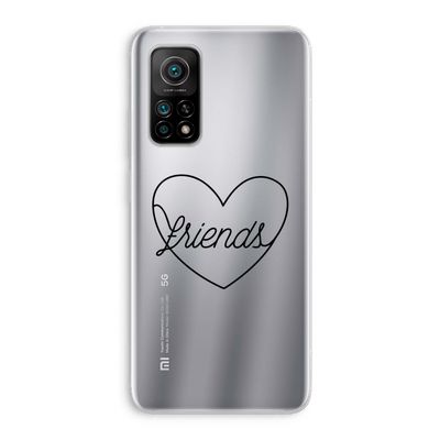 Friends heart black: Xiaomi Mi 10T 5G Transparant Hoesje