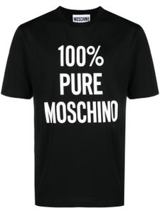 Moschino t-shirt en coton à slogan imprimé - Noir