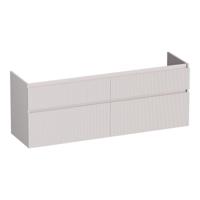 Brauer Delight Wavy - Onderkast - 160 cm - met 4 Softclose Lades Greeploos en 2 Sifon Uitsparingen - Mat Zand