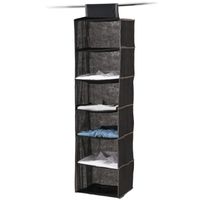 Kast organizer - hangend - 6 vakken - 30 x 30 x 120 cm - zwart