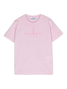 Stone Island Junior t-shirt en coton à logo imprimé - Rose