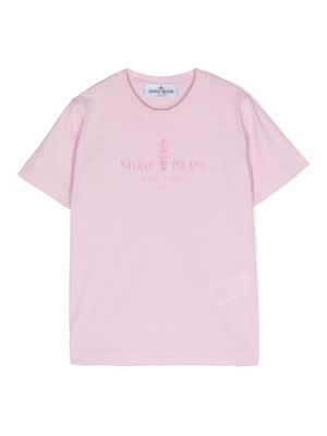 Stone Island Junior t-shirt en coton à logo imprimé - Rose