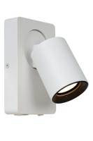 Lucide NIGEL - Bedlamp / Wandlamp - LED Dim to warm - GU10 - 1x5W 2200K/3000K - Met USB oplaadpunt - Wit