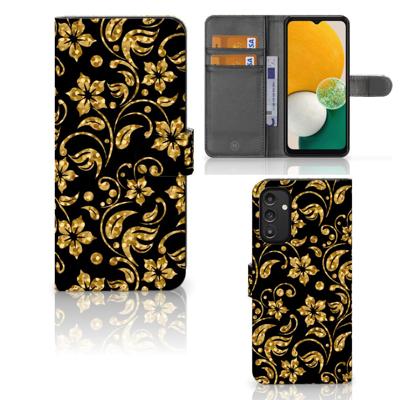 Samsung Galaxy A14 4G Hoesje Gouden Bloemen Samsung Galaxy A14 4G Hoesje Gouden Bloemen