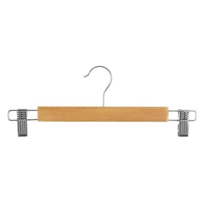 5Five Kledinghangers - voor broeken - 3x Stuks - 34 x 12 cm - naturel - klemhanger