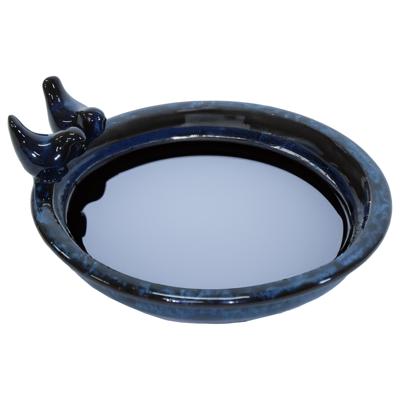 Mega Collections Vogelbad/voederschaal - blauw - keramiek - 30x11 cm
