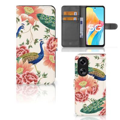 Telefoonhoesje | Met pasjeshouder | voor OPPO Reno8 T 5G Pink Peacock