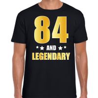 84 and legendary verjaardag cadeau t-shirt goud 84 jaar zwart voor heren