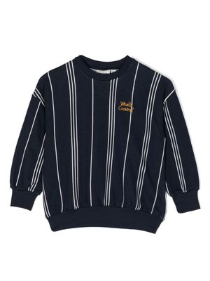Mini Rodini sweat What's Cooking rayé en coton - Bleu