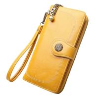 Vintage knop telefoon portemonnees vrouwen portefeuilles vrouwelijke portemonnee lederen merk retro dames lange rits vrouw portemonnee kaart koppeling
