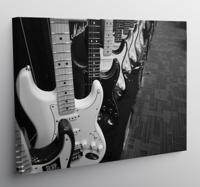 Canvas schilderij zwart en wit gitaren Canvas schilderij zwart en wit gitaren