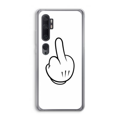 Middle finger white: Xiaomi Mi Note 10 Transparant Hoesje