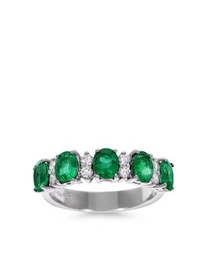 LEO PIZZO bague Eternity en or blanc 18ct ornée d'émeraudes - Argent