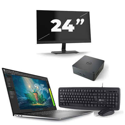 Dell Precision 5570 - Intel Core i7-12e Generatie - 15 inch - 16GB RAM - 256GB SSD - Windows 11 Home + 1x 24 inch Monitor