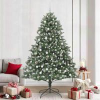 VidaXL Kunstkerstboom met 300 led groen 240 cm pvc en plastic en staal