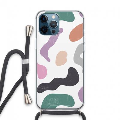 Memphis Shapes: iPhone 13 Pro Max Transparant Hoesje met koord