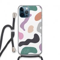 Memphis Shapes: iPhone 13 Pro Max Transparant Hoesje met koord