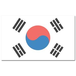 Vlag van Zuid Korea - 90 x 150 cm - feestartikelen - landen thema - supporters - versiering