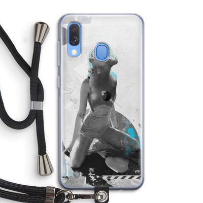 I will not feel a thing: Samsung Galaxy A40 Transparant Hoesje met koord