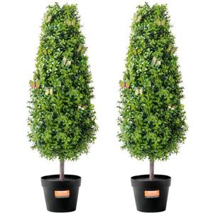 VEVOR Set van 2 Kunstmatige Buxus Toren Vormsnoei PE Decoratief Buxus 91,4 cm