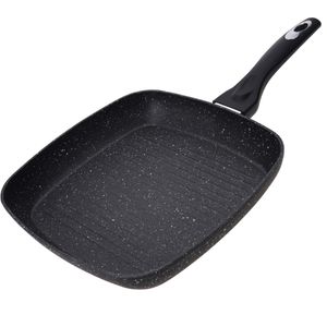 Zwarte grillpan met anti-aanbak laag 26 cm