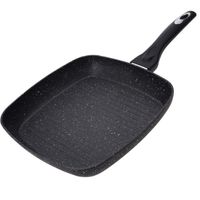 Zwarte grillpan met anti-aanbak laag 26 cm - thumbnail