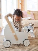 2-in-1 poppenwieg van hout wit
