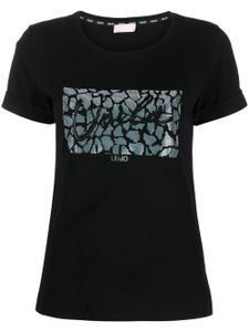 LIU JO t-shirt à logo strassé - Noir